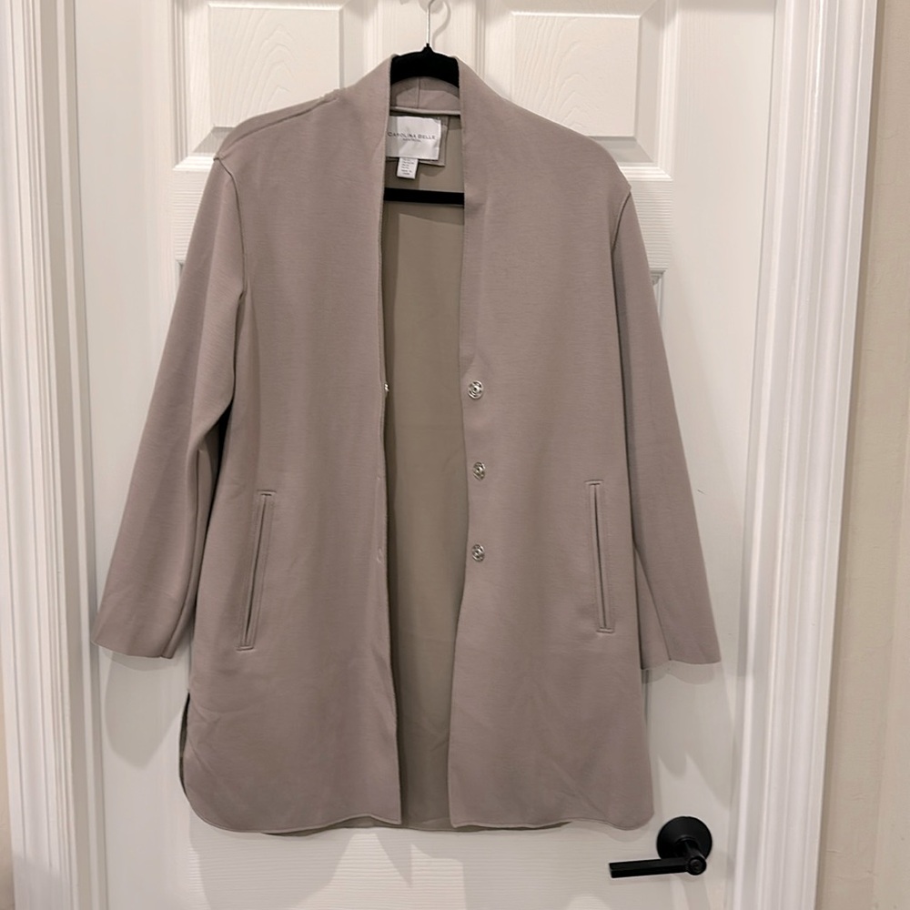 Carolina Belle Light Tan Unstructured Trench Coat Oversized XS Extra Small